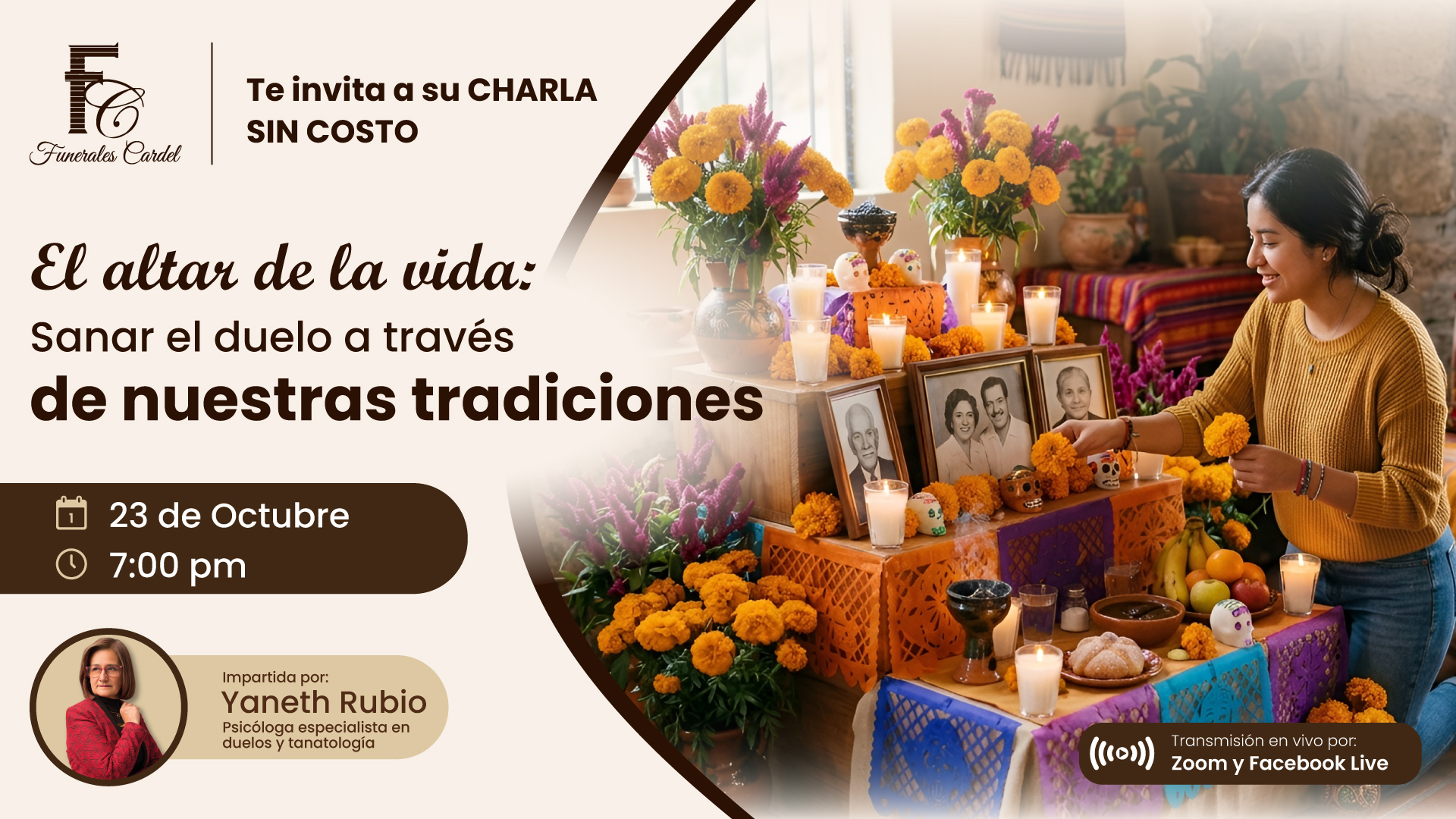 Charla: El altar de la vida — sanar el duelo a través de nuestras tradiciones